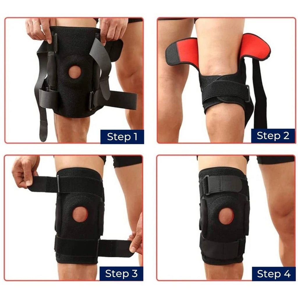 Open-Patella Dual-Hinge ACL Knee Brace with Adjustable Straps