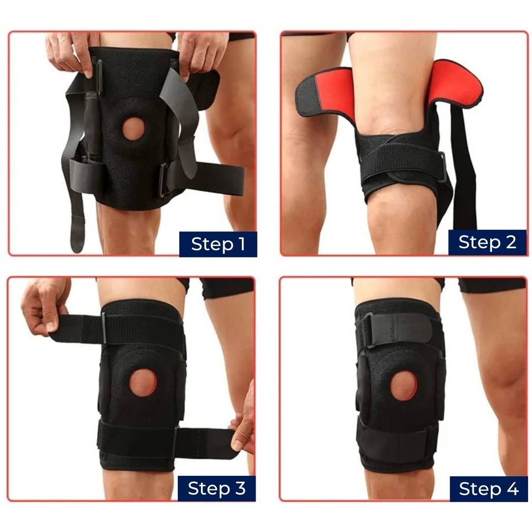 Open-Patella Dual-Hinge ACL Knee Brace with Adjustable Straps