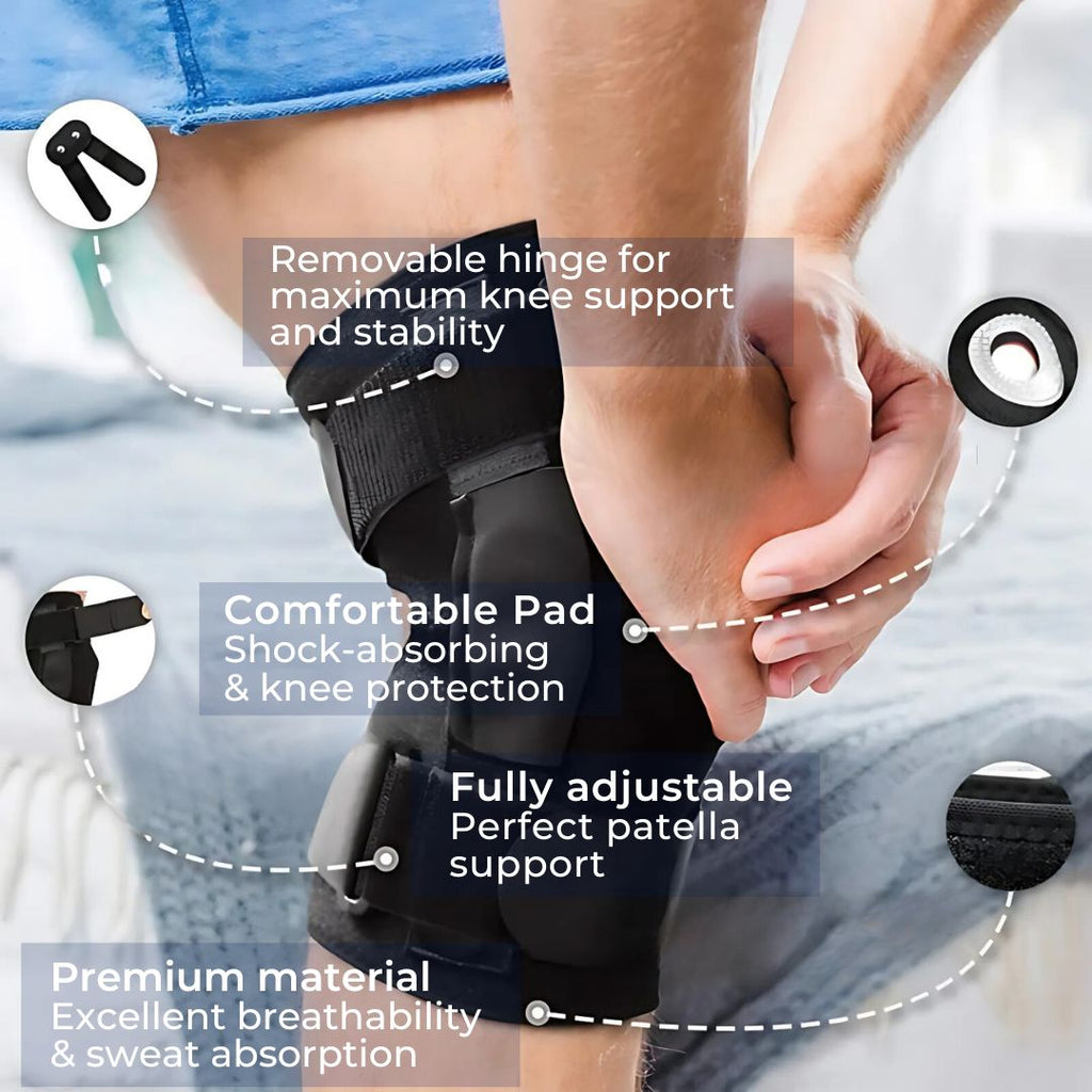 Open-Patella Dual-Hinge ACL Knee Brace with Adjustable Straps