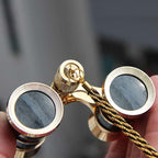 Classic Women's Opera Binoculars 3x25mm - Black, Gold-Plated, with Chain, view 3