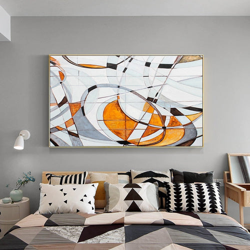 Abstract Orange Canvas Wall Art for Modern Decor | Welvere-Welvere