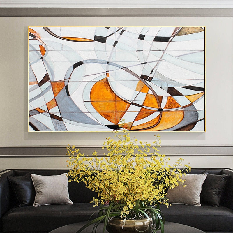 Abstract Orange Canvas Wall Art for Modern Decor | Welvere-Welvere