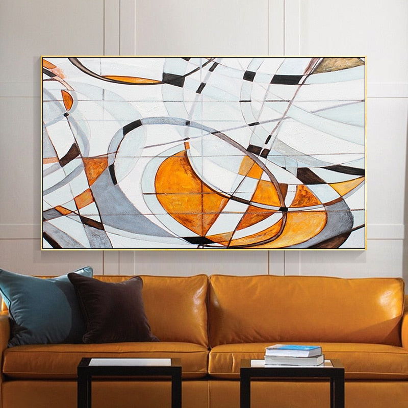 Abstract Orange Canvas Wall Art for Modern Decor | Welvere-Welvere