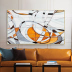 Abstract Orange Canvas Wall Art for Modern Decor | Welvere-Welvere