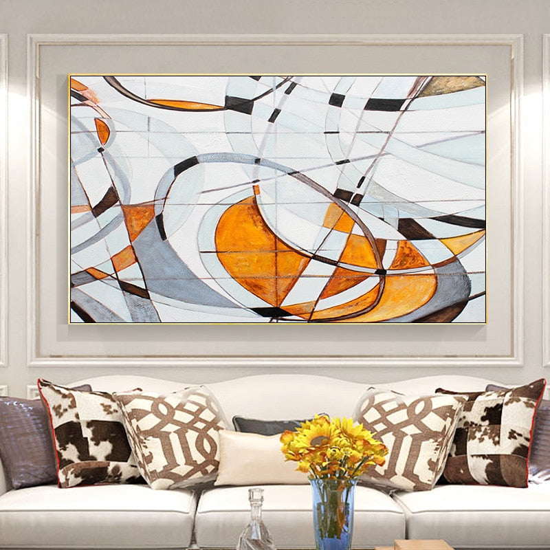 Abstract Orange Canvas Wall Art for Modern Decor | Welvere-Welvere