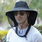 Breathable Wide Brim Outdoor Hat for Sun and Mosquito Protection - UPF