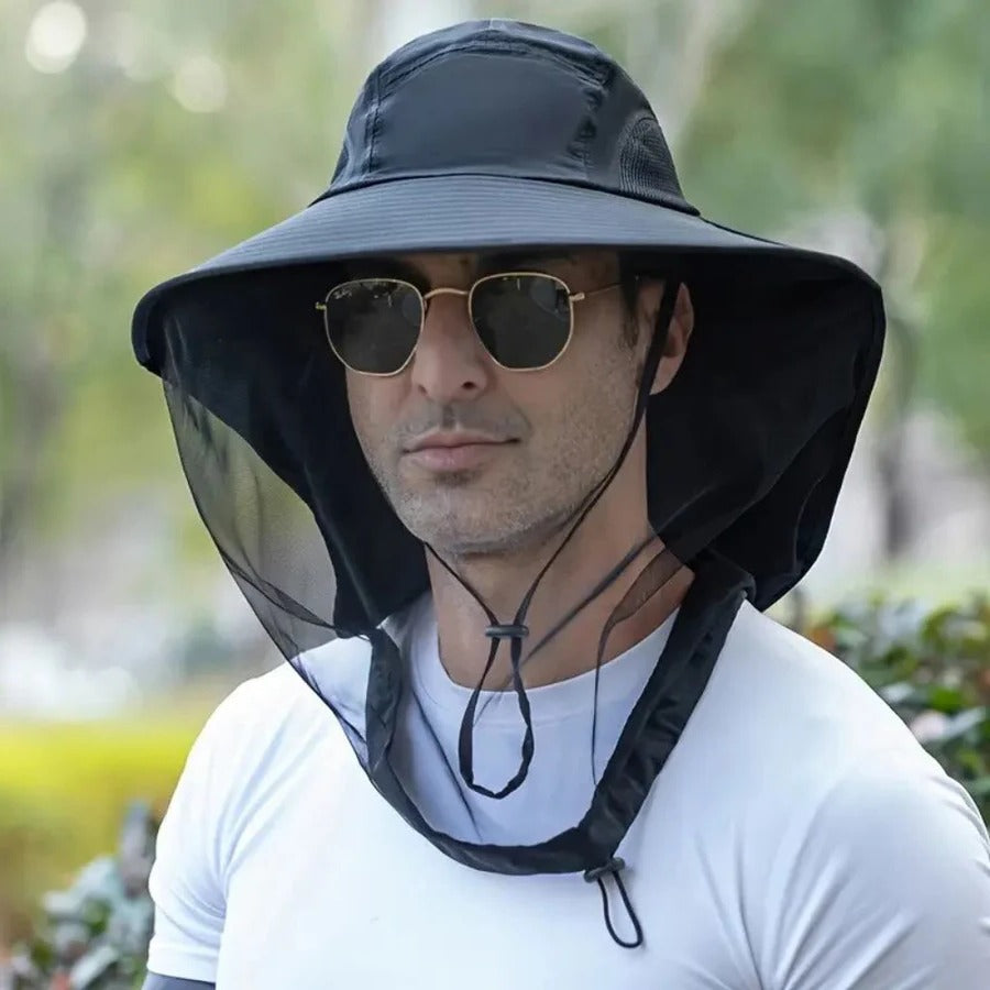 Breathable Wide Brim Outdoor Hat for Sun and Mosquito Protection - UPF