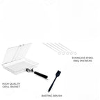 Portable Stainless Steel BBQ Grill Grid with Handle - Silver, 450g, view 3