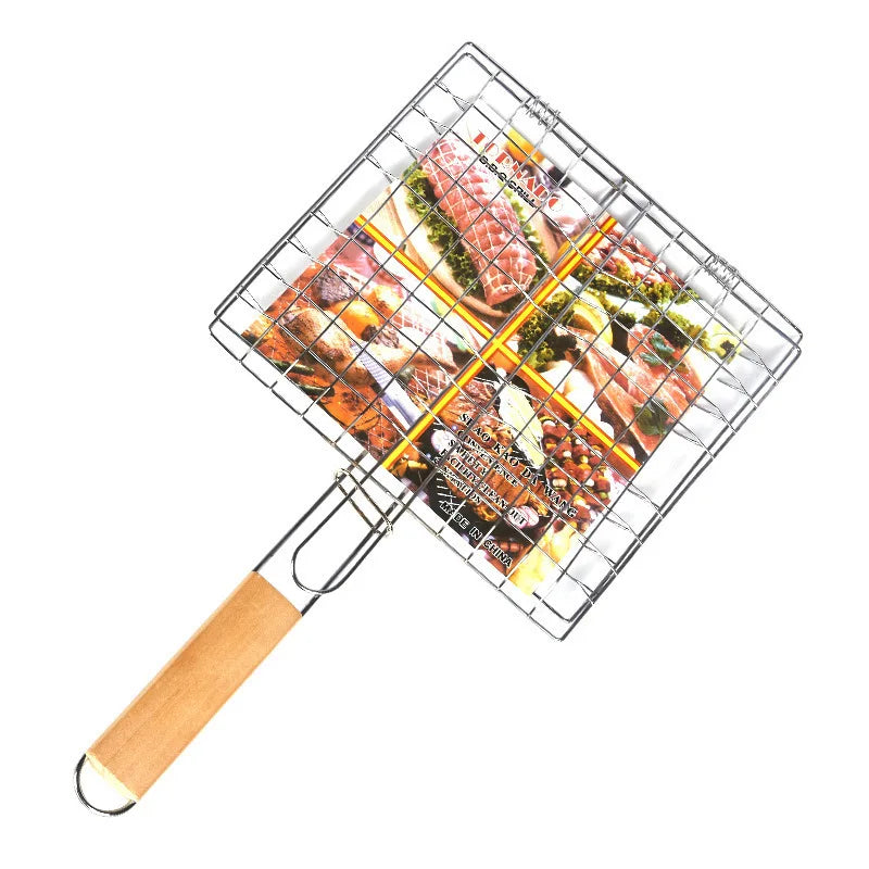 Portable Stainless Steel BBQ Grill Grid with Handle - Silver, 450g, view 6