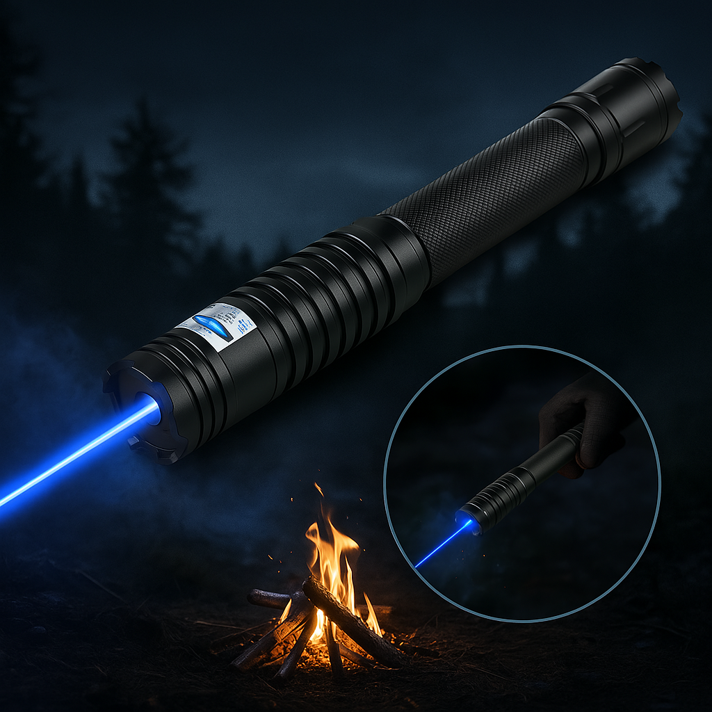 Blue Beam Laser Torch for Outdoor Use - 450nm, 5000m Range, Aluminium, view 2