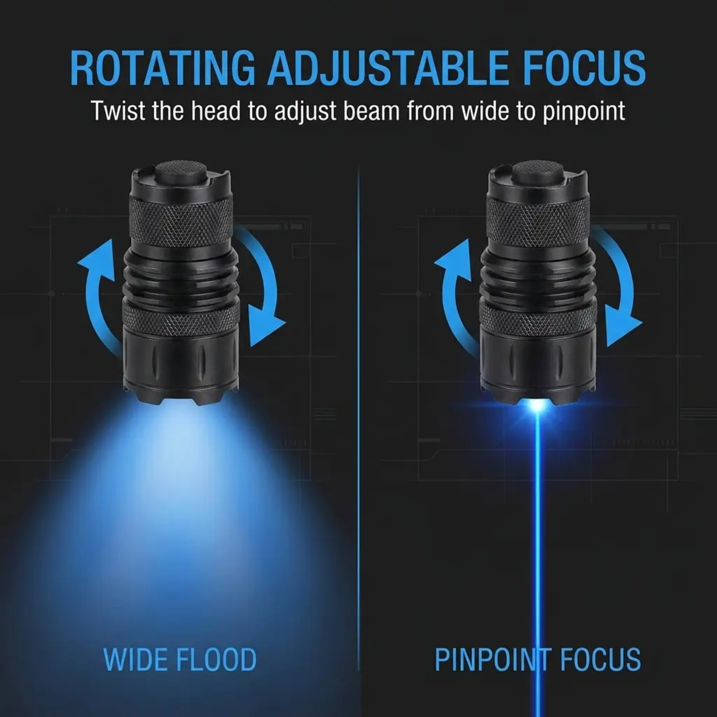 Blue Beam Laser Torch for Outdoor Use - 450nm, 5000m Range, Aluminium, view 5