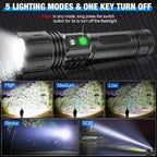 Brightest LED Flashlight 100,000 Lumens for Outdoor - Usb-C, IPX5, 1,000m Range, view 3