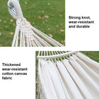 Double Outdoor Camping Canvas Hammock with Rod - 200x150cm, Pink Stripes, Cotton, view 6
