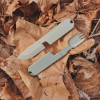 Compact 2-in-1 Camping Cutlery Set - Detachable Knife and Fork, Stainless Steel, view 5