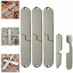 Compact 2-in-1 Camping Cutlery Set - Detachable Knife and Fork, Stainless Steel, view 7