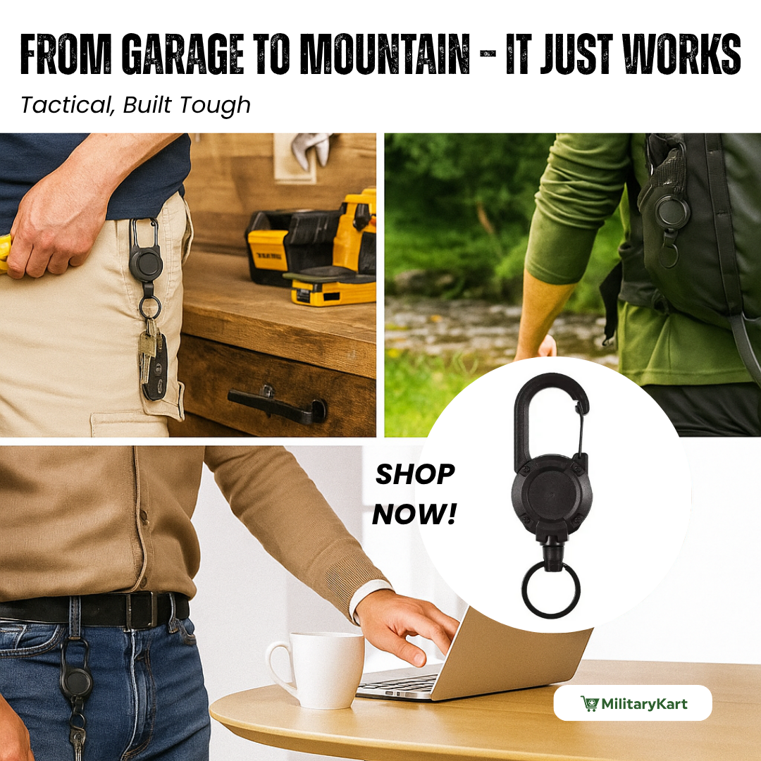Heavy-Duty Tactical Retractable Keychain for Outdoor Use - ABS Metal, 12.5 cm, view 3