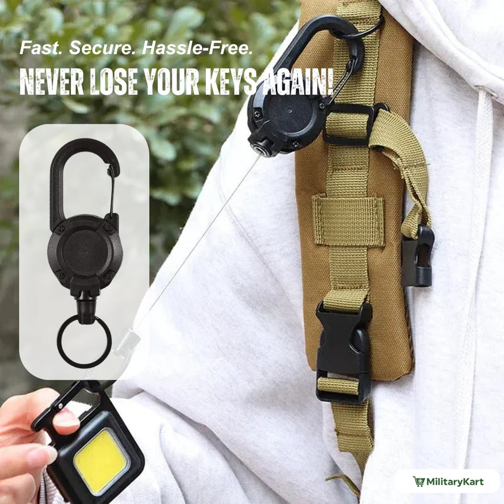 Heavy-Duty Tactical Retractable Keychain for Outdoor Use - ABS Metal, 12.5 cm, view 7