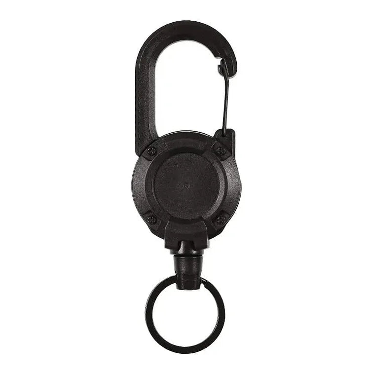 Heavy-Duty Tactical Retractable Keychain for Outdoor Use - ABS Metal, 12.5 cm