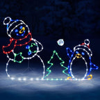 Animated LED Snowball Fight Outdoor Christmas Light - 195 LEDs, view 2