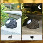 Solar Outdoor Lawn Decorative Stone Lights - LED, Plastic Resin, 8 Hour Runtime, view 12