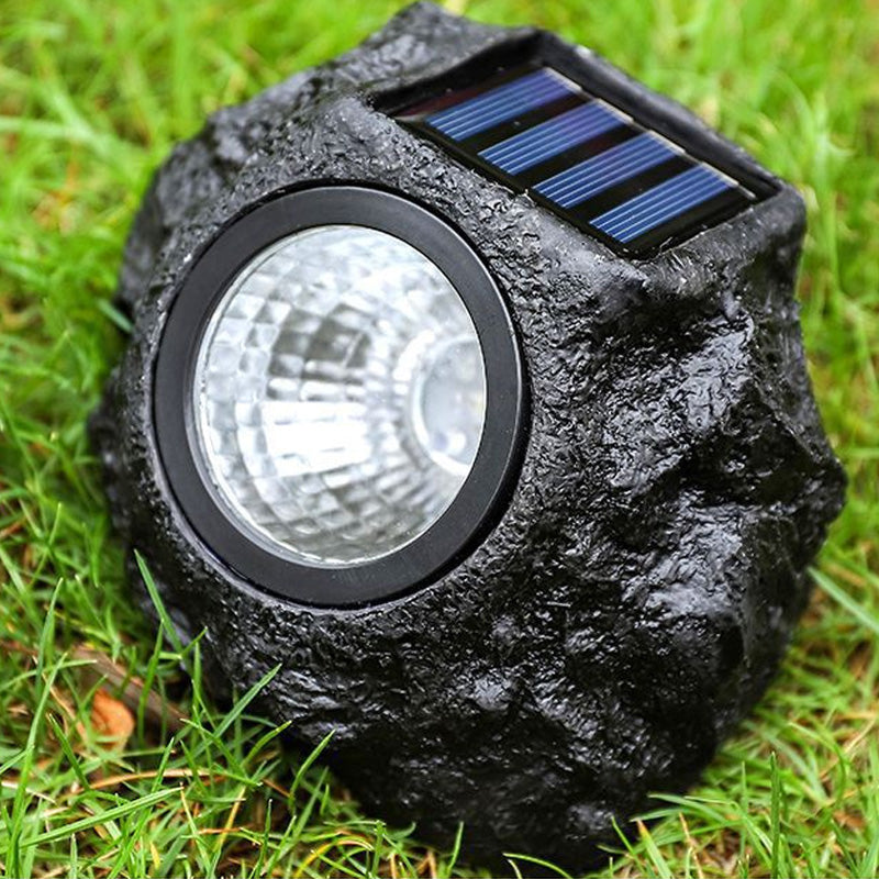 Solar Outdoor Lawn Decorative Stone Lights - LED, Plastic Resin, 8 Hour Runtime, view 6