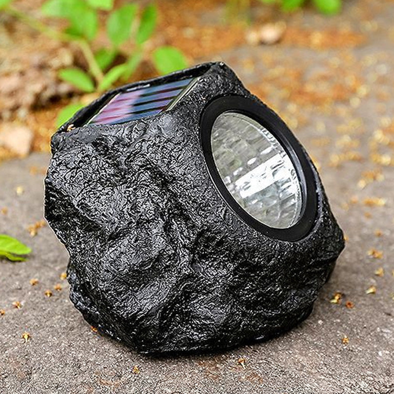 Solar Outdoor Lawn Decorative Stone Lights - LED, Plastic Resin, 8 Hour Runtime, view 8
