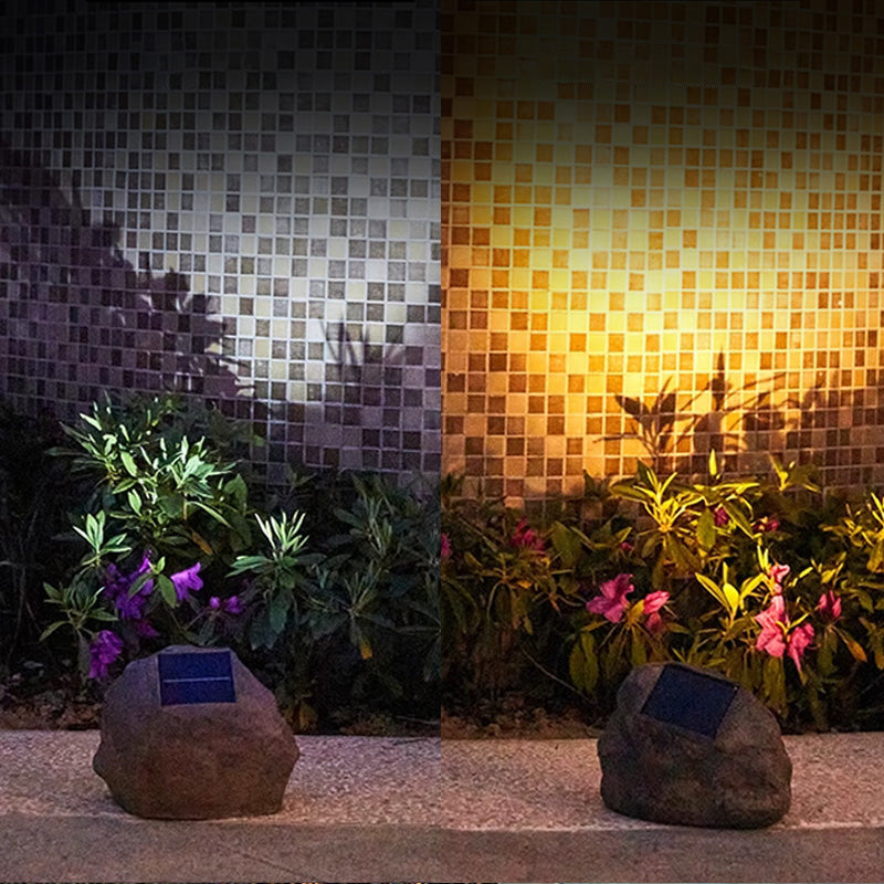 Solar Outdoor Lawn Decorative Stone Lights - LED, Plastic Resin, 8 Hour Runtime, view 9