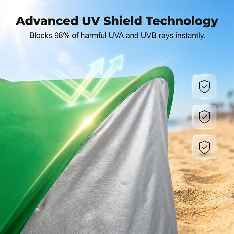 Pop-Up Beach Tent 98% UV Protection - Oxford Fabric, 145 x 165 x 110 cm, view 7