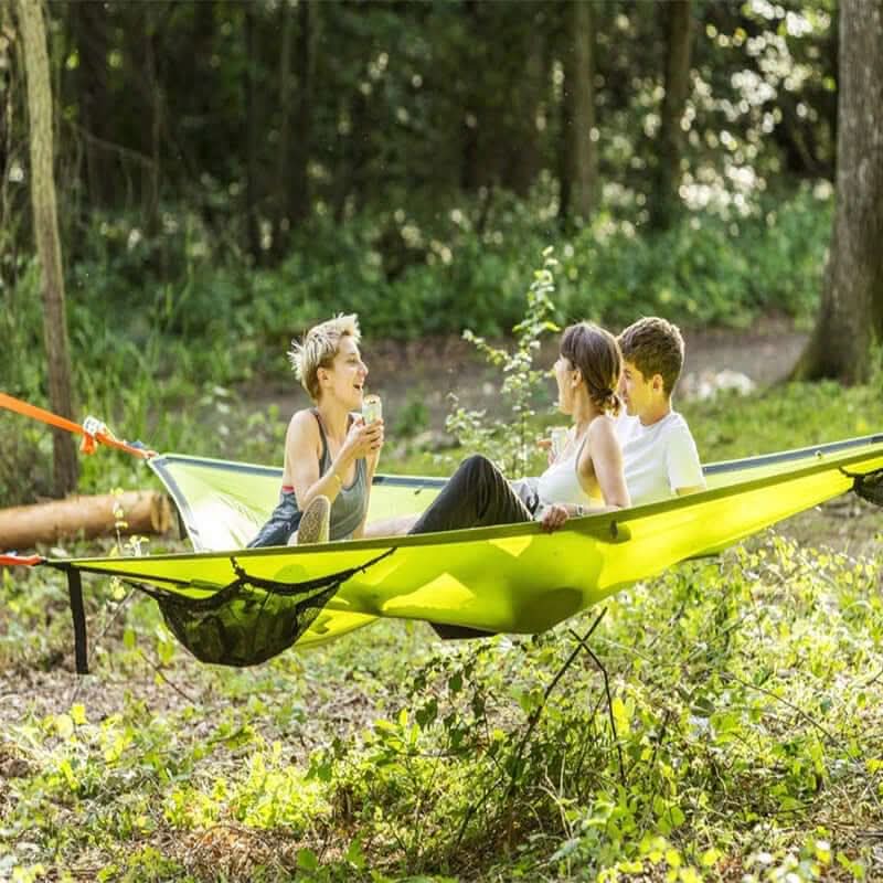 Multi-Person Camping Hammock with 3-Point Anchor System - Green and Black, view 3