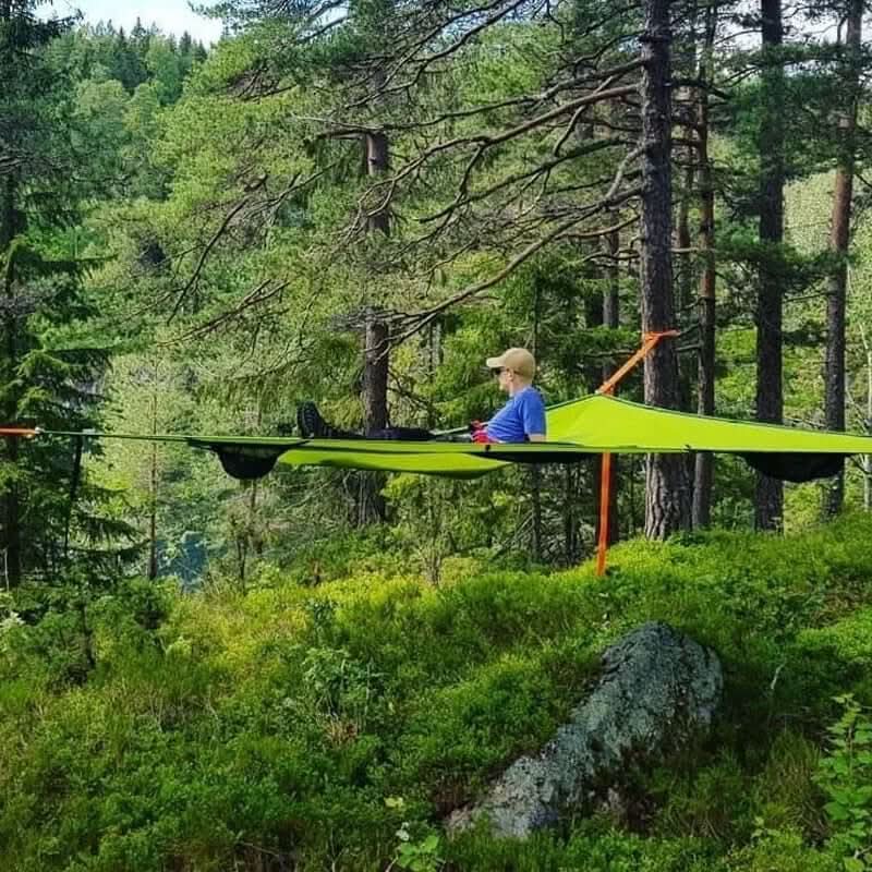 Multi-Person Camping Hammock with 3-Point Anchor System - Green and Black, view 4