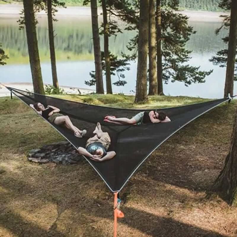 Multi-Person Camping Hammock with 3-Point Anchor System - Green and Black, view 7