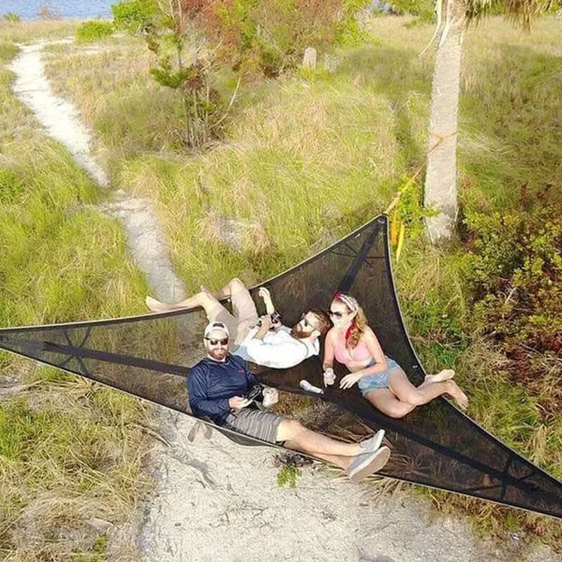 Multi-Person Camping Hammock with 3-Point Anchor System - Green and Black, view 8