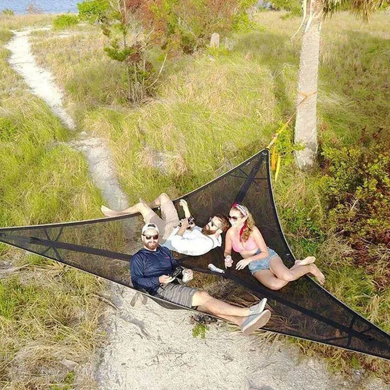 Multi-Person Outdoor Hammock - Nylon, Green/Black, 110in or 157in Sizes, view 2