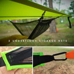 Multi-Person Outdoor Hammock - Nylon, Green/Black, 110in or 157in Sizes, view 6
