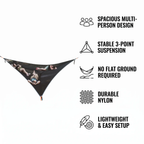 Multi-Person Outdoor Hammock - Nylon, Green/Black, 110in or 157in Sizes, view 7