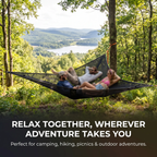 Multi-Person Outdoor Hammock - Nylon, Green/Black, 110in or 157in Sizes, view 8