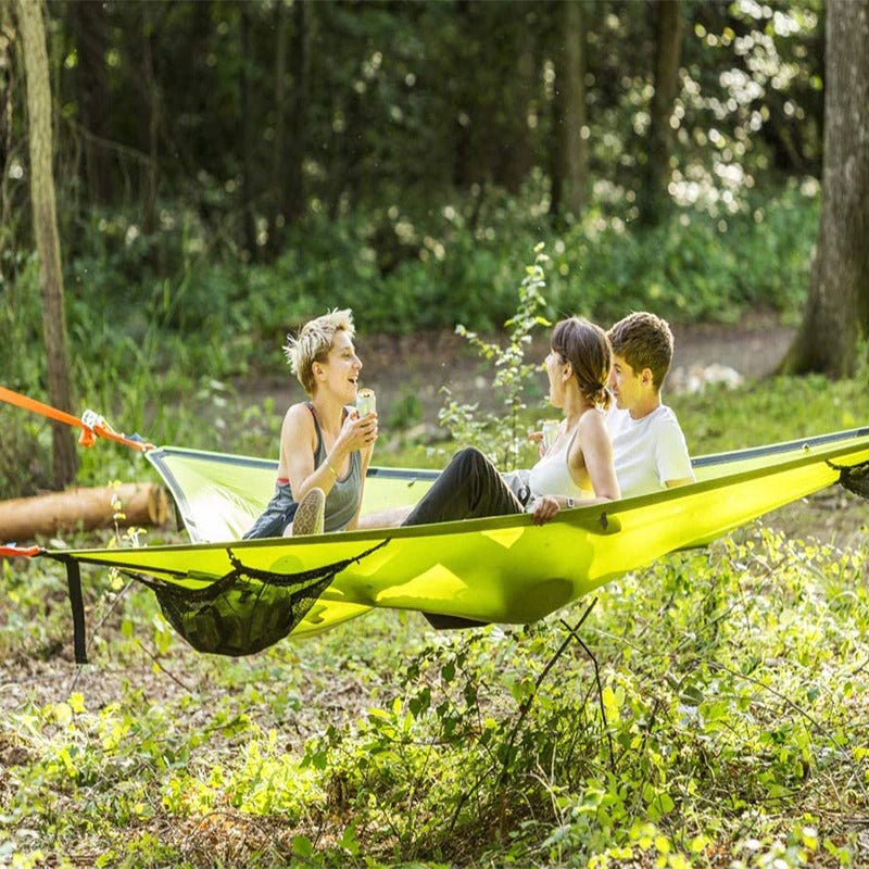 Multi-Person Outdoor Hammock - Nylon, Green/Black, 110in or 157in Sizes, view 9