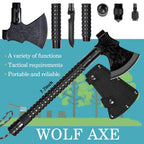 Foldable Survival Camping Axe - Multi-Gear, Stainless Steel, 43cm, view 3