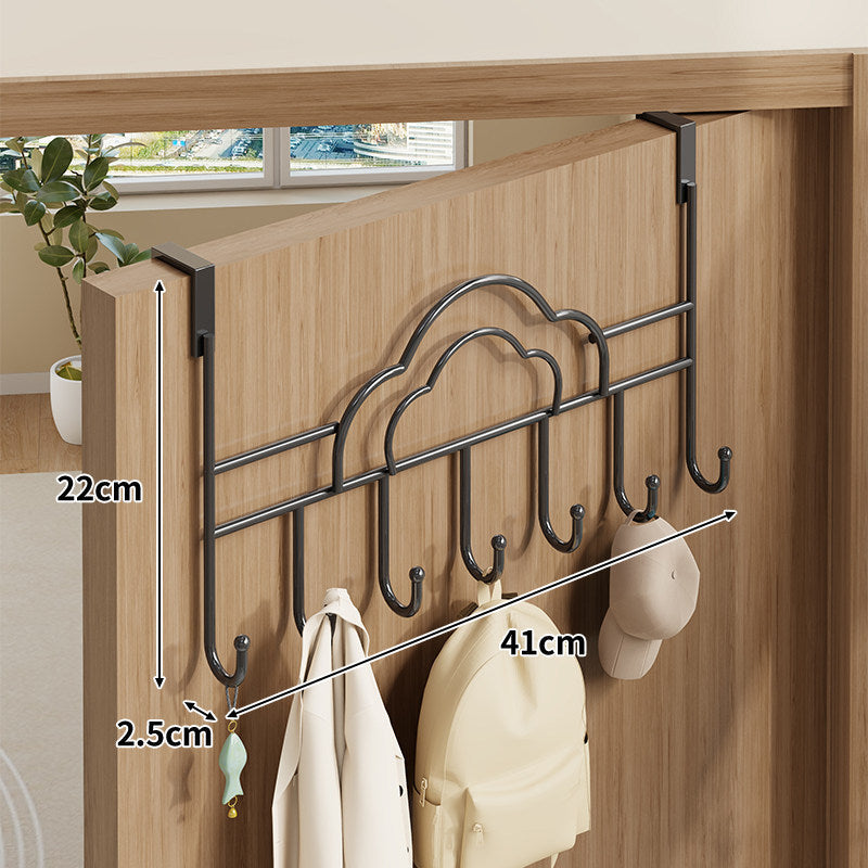 Over-Door Double Mesh Storage Rack with Multi Hooks, 59 cm