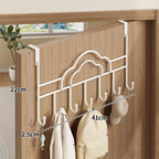 Over-Door Double Mesh Storage Rack with Multi Hooks, 59 cm