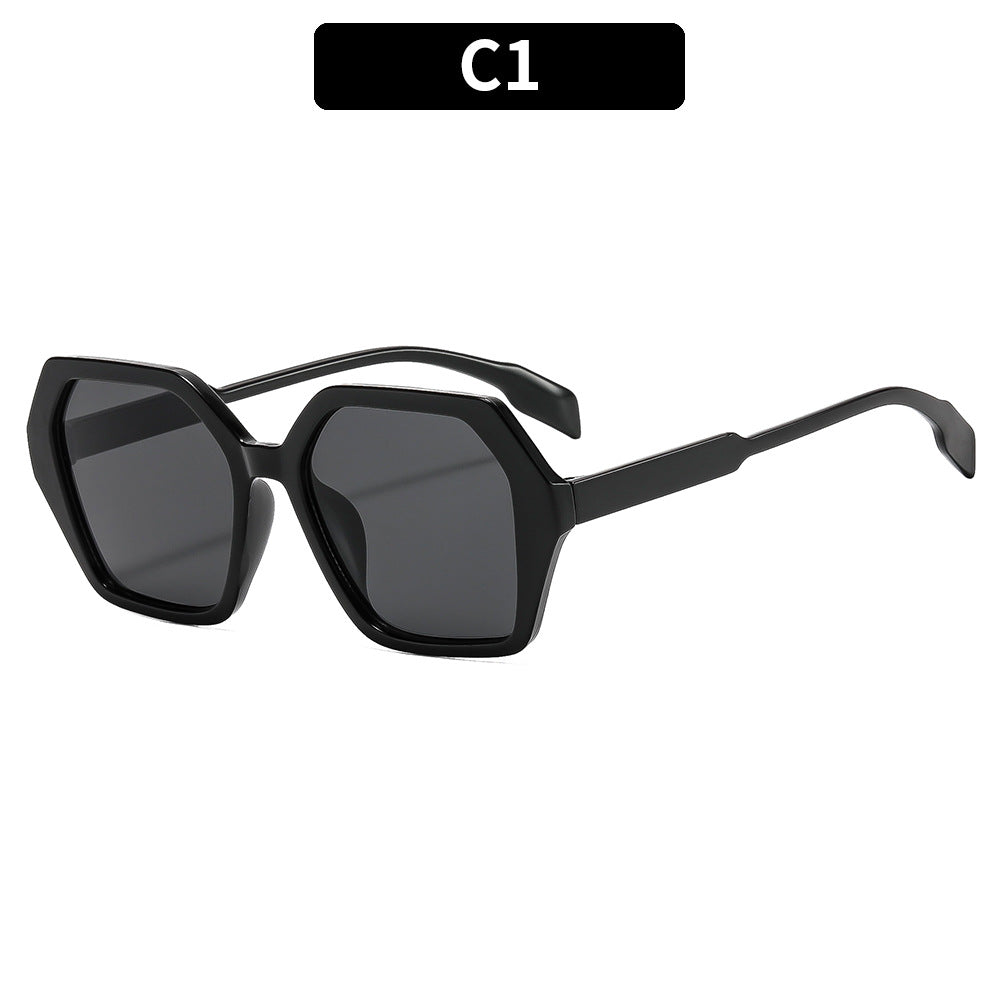 Oversized Hexagonal Acetate Sunglasses with Gradient Lenses