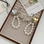 Pearl Charm Keychain with Gold Heart or Silver Colourway
