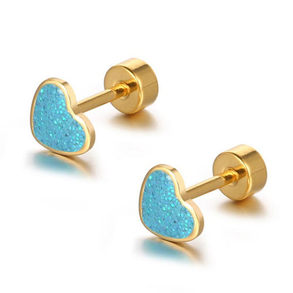 Pearl Stud Earrings with Gold-Tone Screw-Back