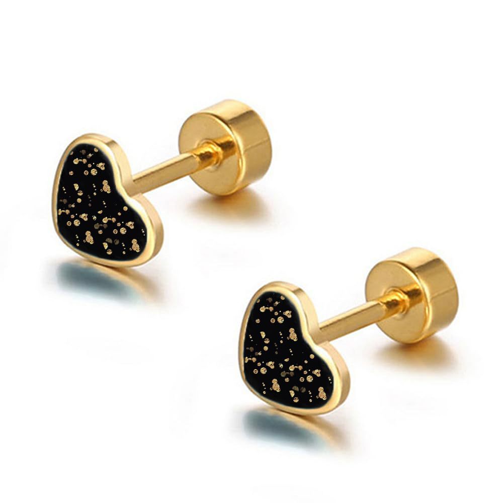 Pearl Stud Earrings with Gold-Tone Screw-Back