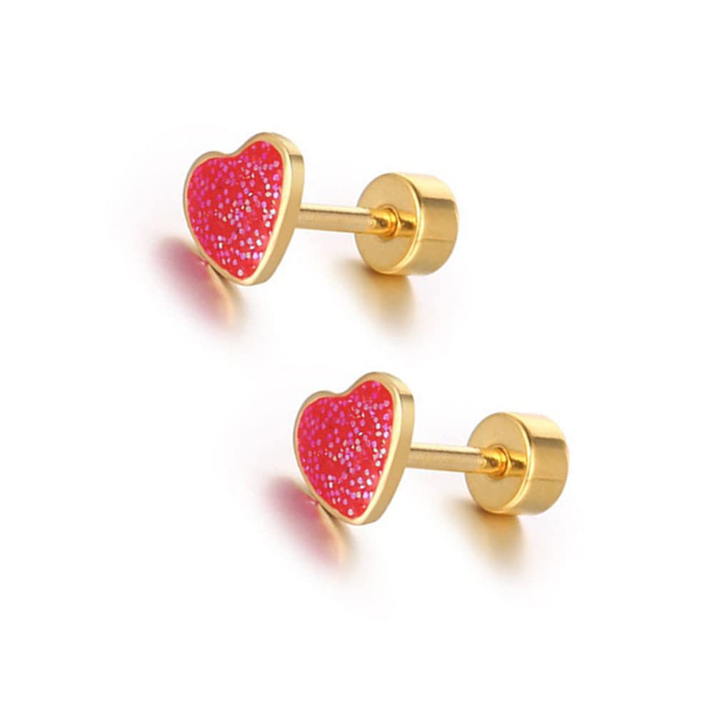 Pearl Stud Earrings with Gold-Tone Screw-Back