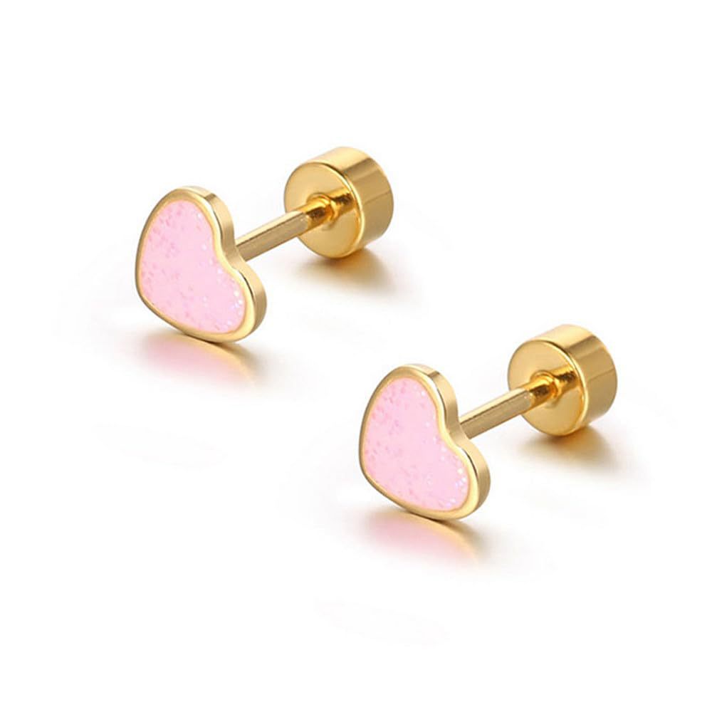 Pearl Stud Earrings with Gold-Tone Screw-Back