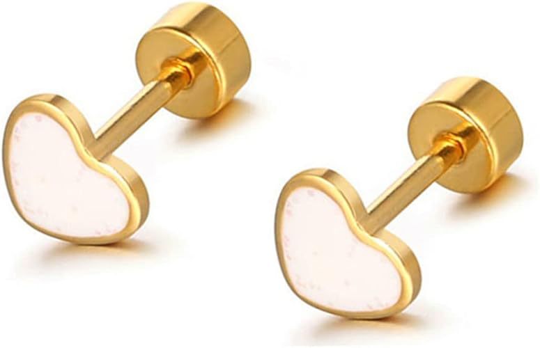 Pearl Stud Earrings with Gold-Tone Screw-Back