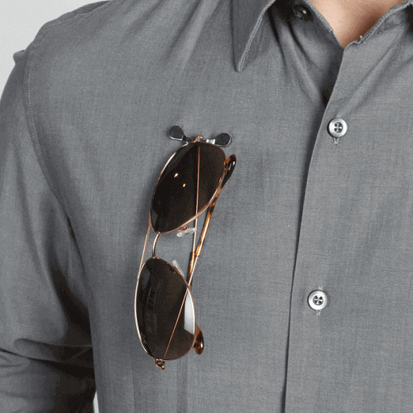 Magnetic Glasses Holder Pin - Compact Slender Design for Clothing, view 2