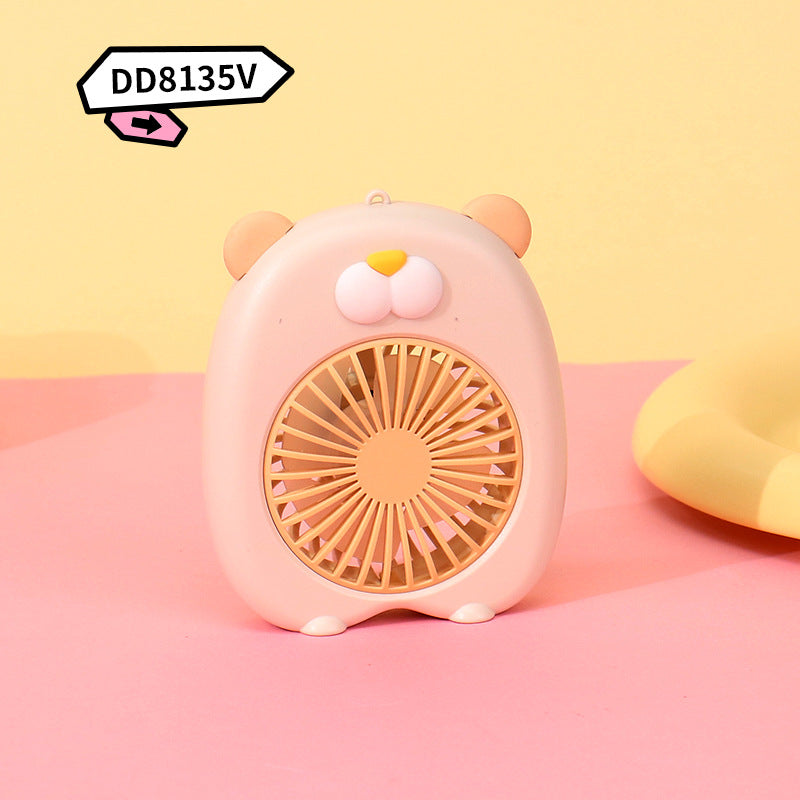 Women’s Portable Mini Hand Fan - Creative Pig Design, USB Powered, view 3