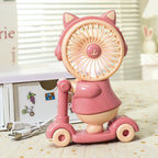 Women’s Portable Handheld Fan - Creative Animal Design, Quiet Operation, view 15